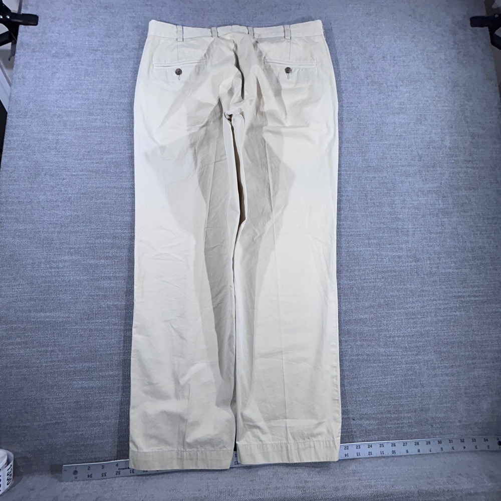 Brooks Brothers Chino Pants‎ Mens W35 L30 Beige Excellent Flat Front Straight